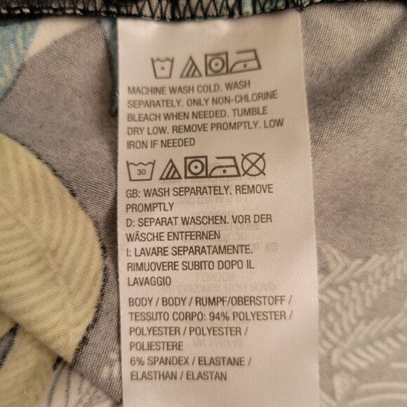 Attitudes by Renee XST Tropical Bird Leaf Print Maxi Dress Pockets Stretch Modes - Picture 6 of 8